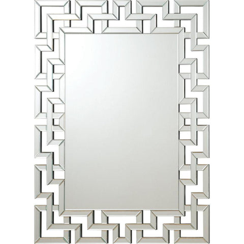 Forman Interlocking Greek Frameless Wall Mirror Silver