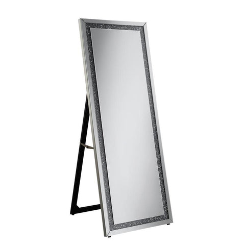 Novak Rectangular Cheval Floor Mirror Silver