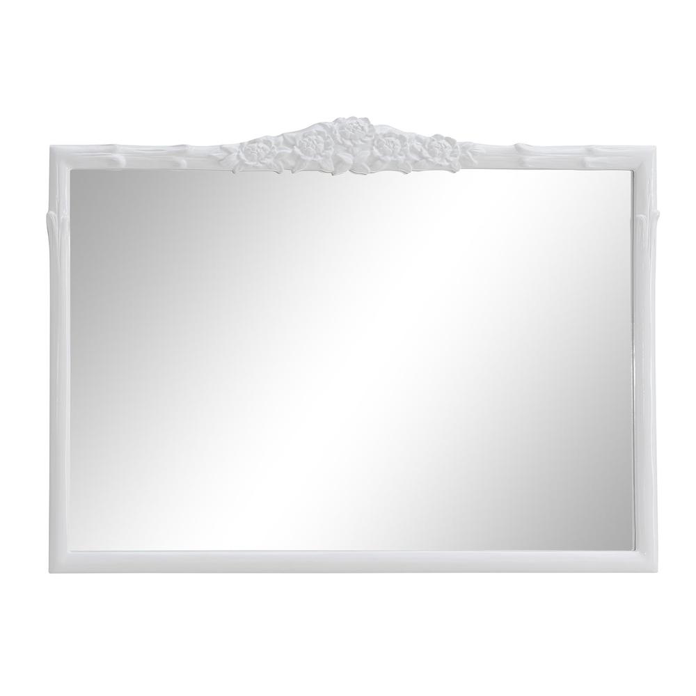 Sylvie French Provincial Rectangular Mantle Mirror White