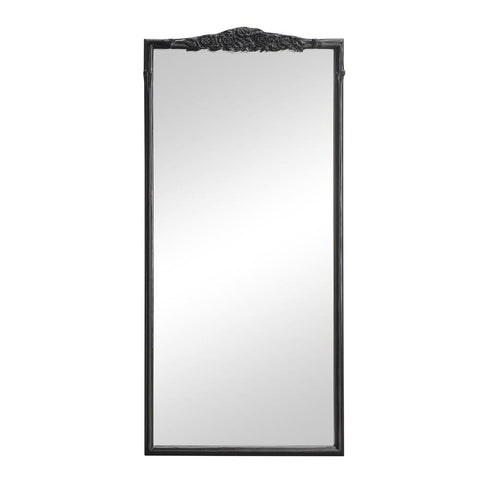 Sylvie French Provincial Rectangular Floor Mirror Black