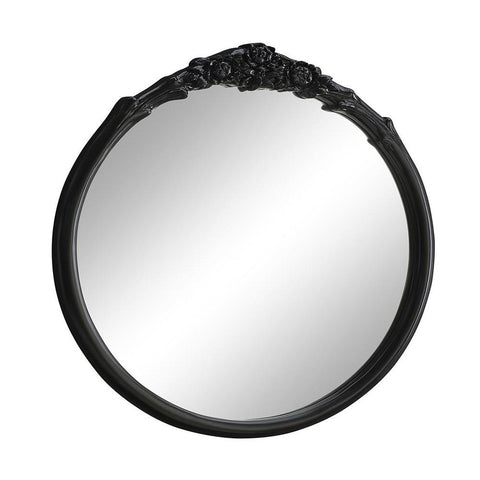 Sylvie French Provincial Round Wall Mirror Black