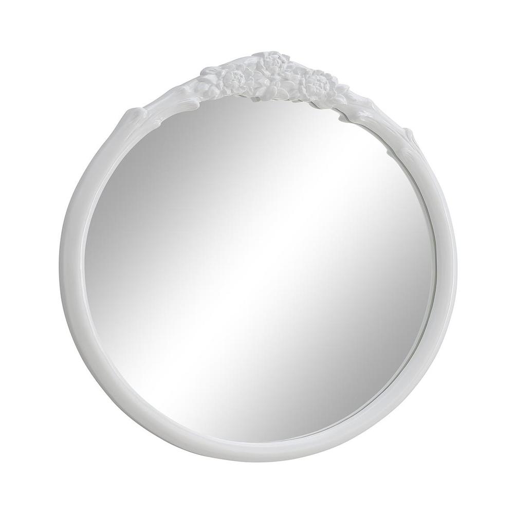 Sylvie French Provincial Round Wall Floor Mirror White