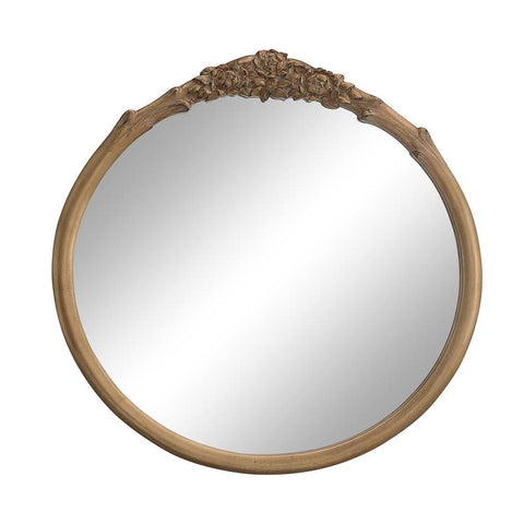 Sylvie French Provincial Round Wall Floor Mirror Vintage Brown