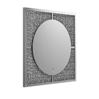 Theresa LED Wall Mirror Silver and Black