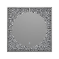 Theresa LED Wall Mirror Silver and Black