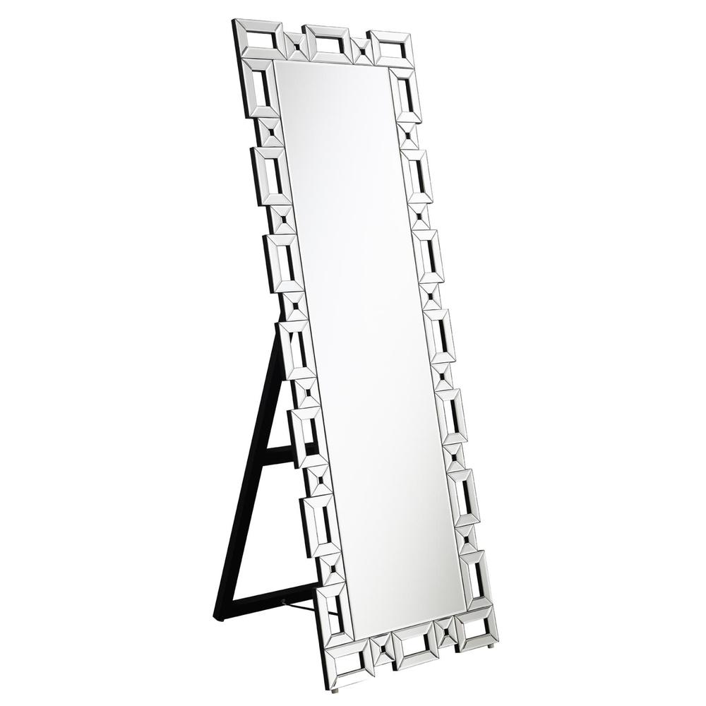 Tavin Geometric Frame Cheval Mirror