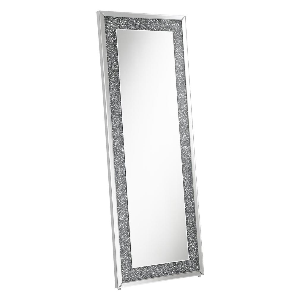 Valerie Crystal Inlay Rectangle Floor Mirror