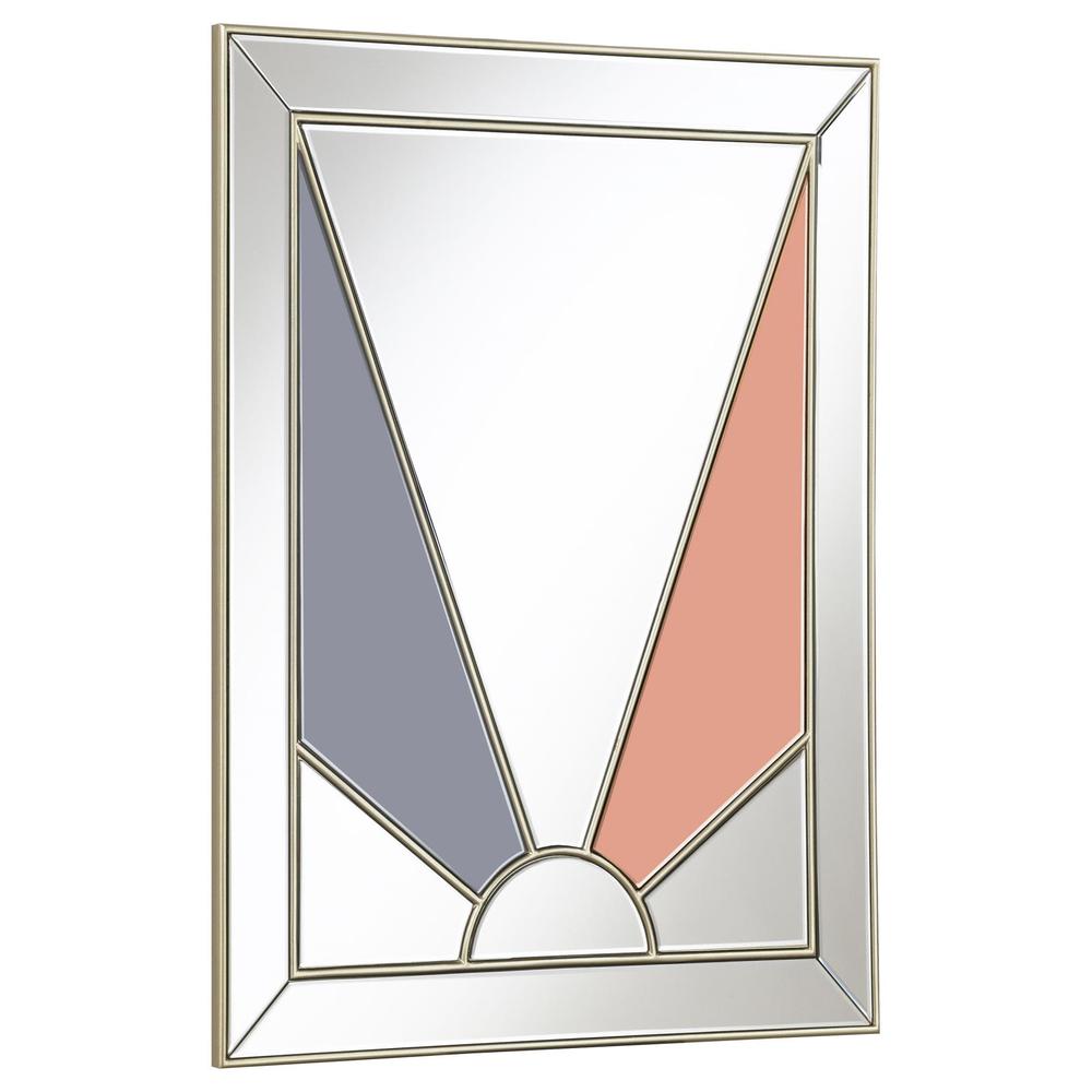 Calixte Rectangular Wall Mirror Champagne and Grey