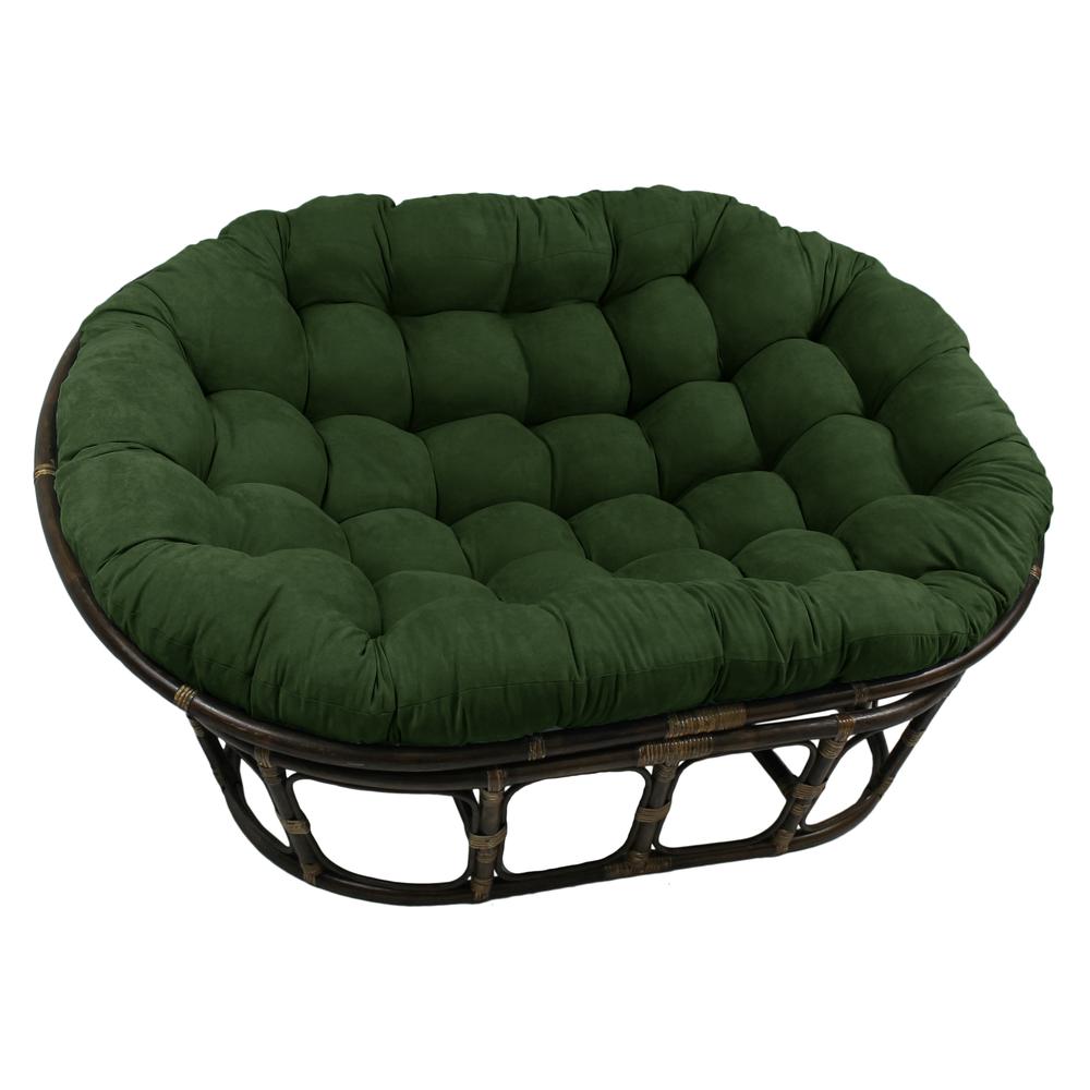 Rattan Double Papasan  Chair with Microsuede Cushion