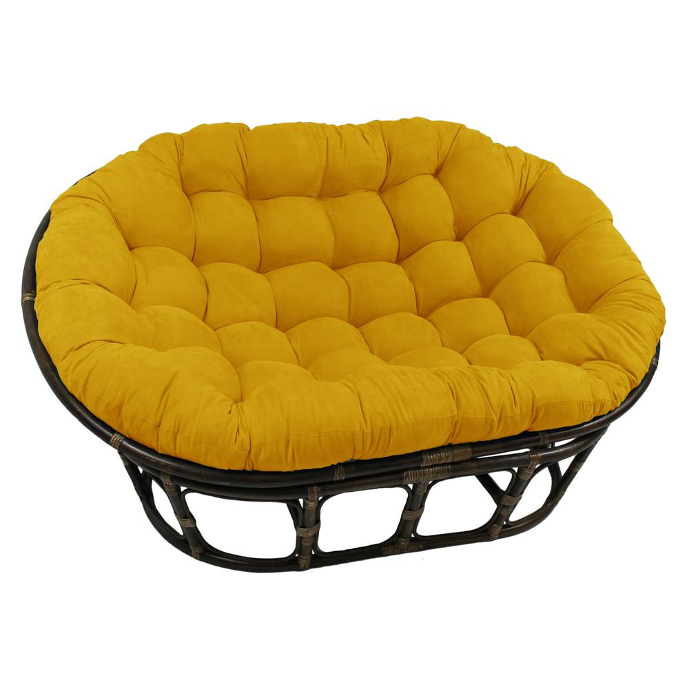 Rattan Double Papasan  Chair with Microsuede Cushion