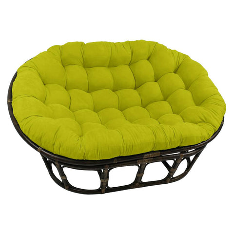 Rattan Double Papasan  Chair with Microsuede Cushion