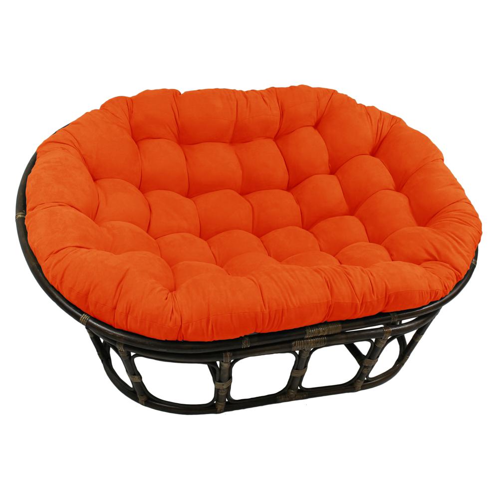 Rattan Double Papasan  Chair with Microsuede Cushion