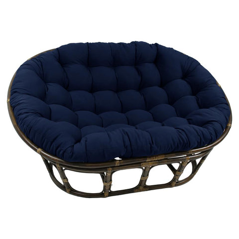 Rattan Double Papasan  Chair with Twill Cushion