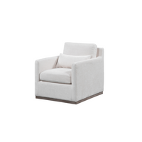 Upholstered Fabric Club Chair With Swivel