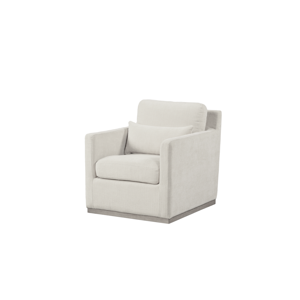 Upholstered Fabric Club Chair With Swivel