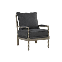 Jewell Fabric Accent Chair Charcoal, Antique Grey Frame