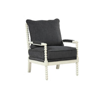 Jewell Fabric Accent Chair Charcoal, Off White Frame