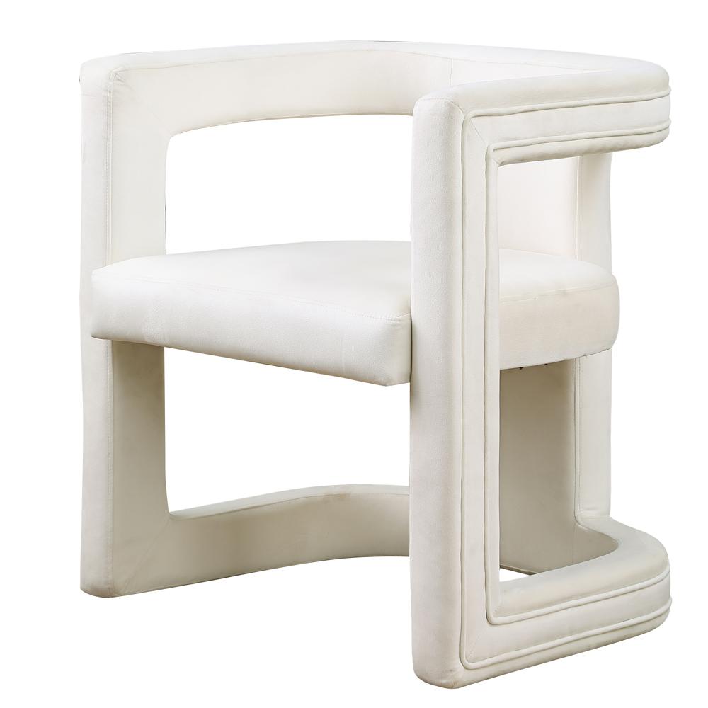 Jaroslava Cream Velvet Accent Chair, Set of 1