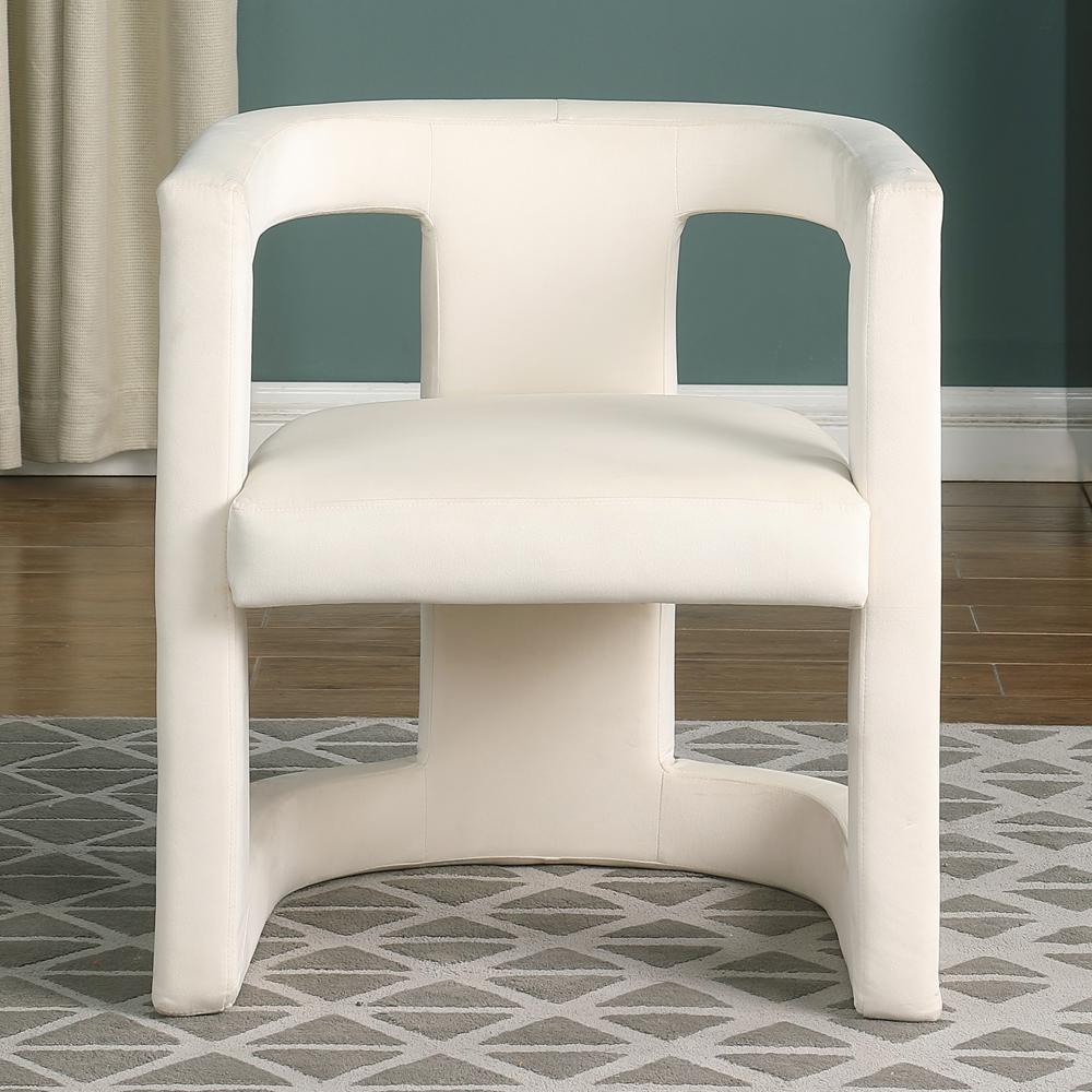 Jaroslava Cream Velvet Accent Chair, Set of 1