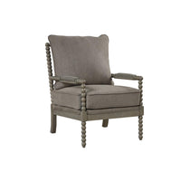 Jewell Fabric Accent Chair Taupe, Antique Grey Frame