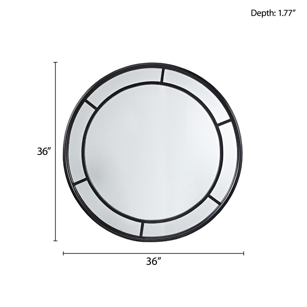 Black Round Wall Mirror 36"