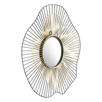 Comet Round Mirror Black & Gold