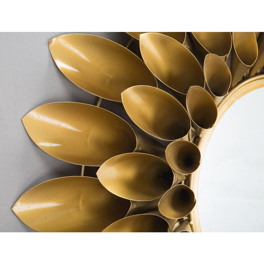 Sunflower Round Mirror Gold