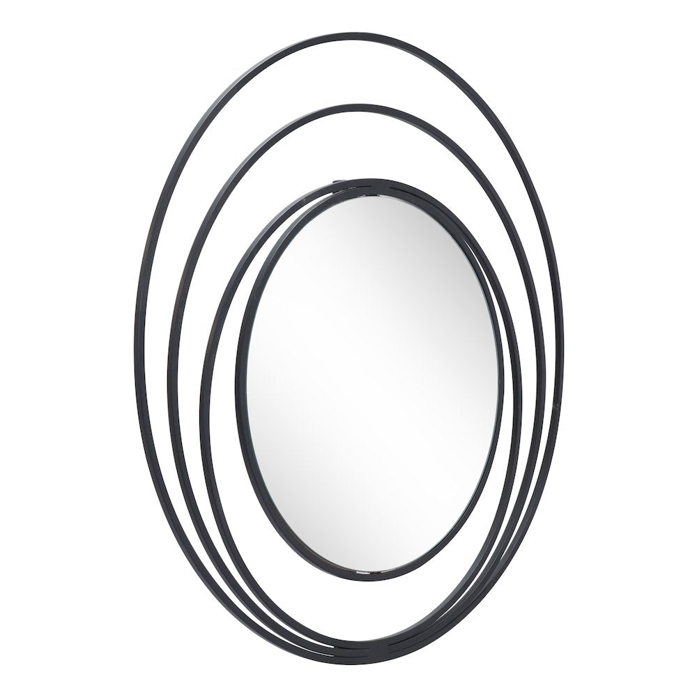 Luna Round Mirror Black