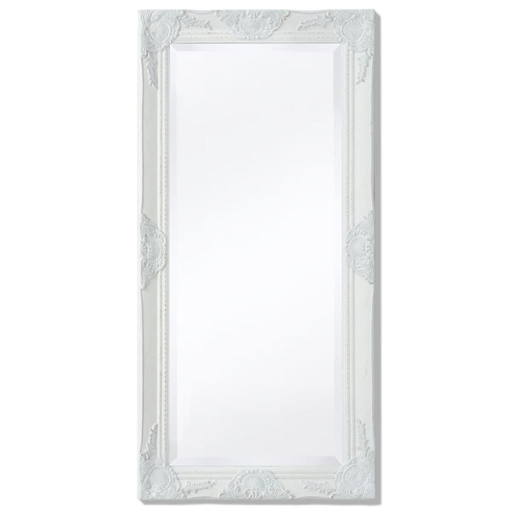 vidaXL Wall Mirror Baroque Style 39.4"x19.7" White, 243679