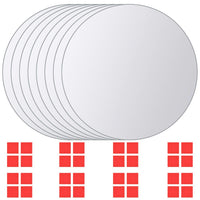 vidaXL 8 pcs Mirror Titles Round Glass, 244463