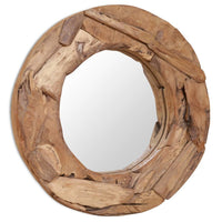 vidaXL Decorative Mirror Teak 23.6" Round, 244560