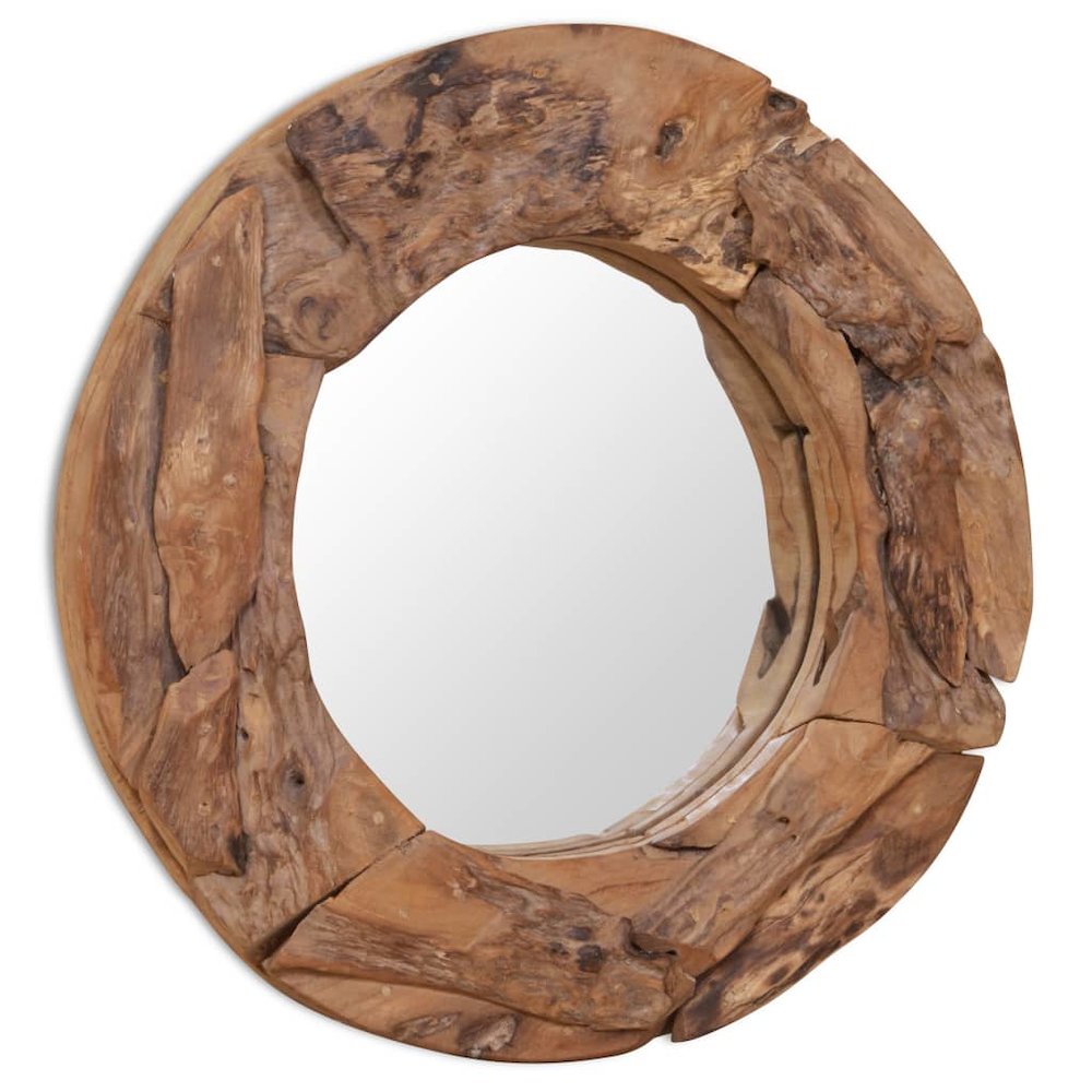 vidaXL Decorative Mirror Teak 23.6" Round, 244560