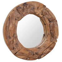 vidaXL Decorative Mirror Teak 23.6" Round, 244560