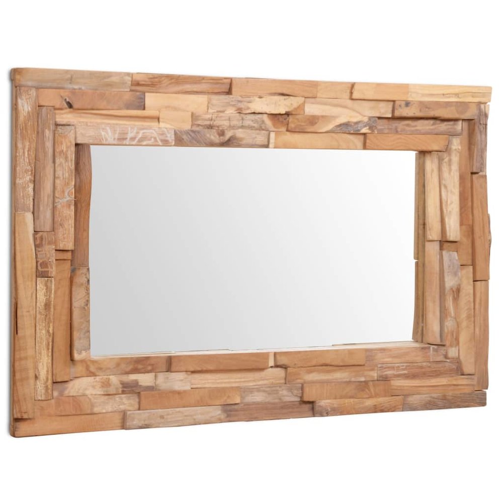 vidaXL Decorative Mirror Teak 35.4"x23.6" Rectangular, 244563