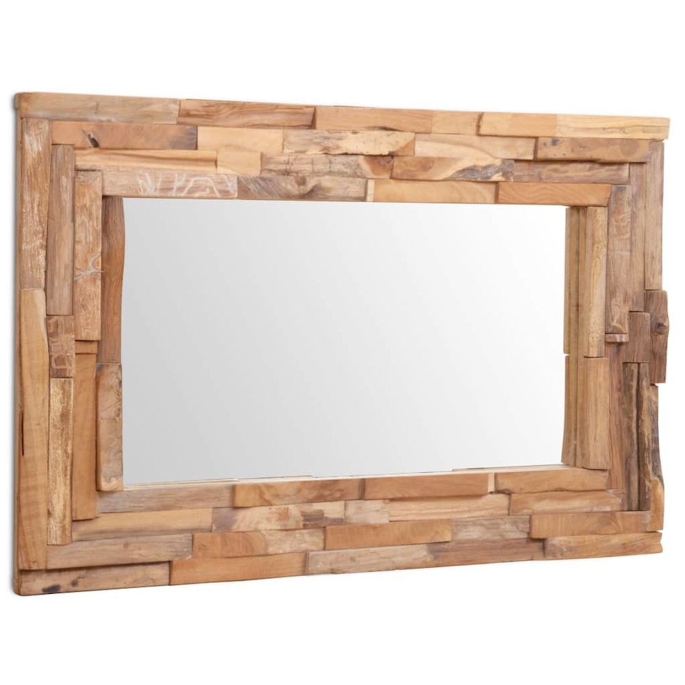 vidaXL Decorative Mirror Teak 35.4"x23.6" Rectangular, 244563