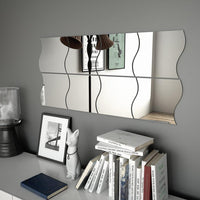 vidaXL Wall Mirrors 8 pcs 7.9"x7.9" Wave Glass, 245693