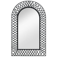 vidaXL Wall Mirror Arched 19.6"x31.4" Black, 245919