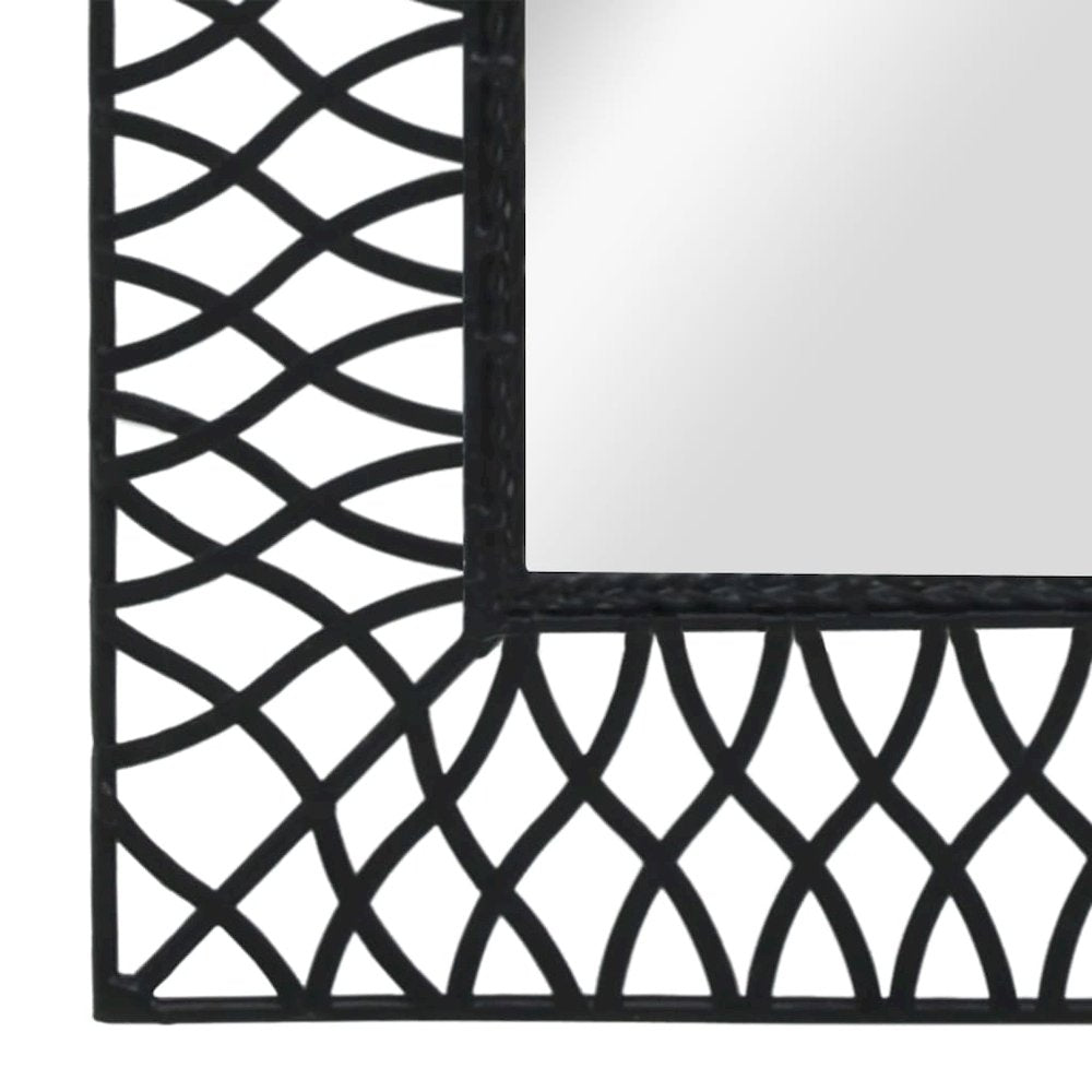 vidaXL Wall Mirror Arched 19.6"x31.4" Black, 245919