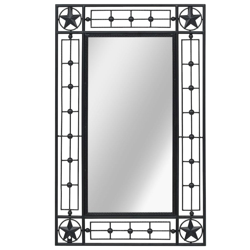 vidaXL Wall Mirror Sunburst 31.4" Black, 245925