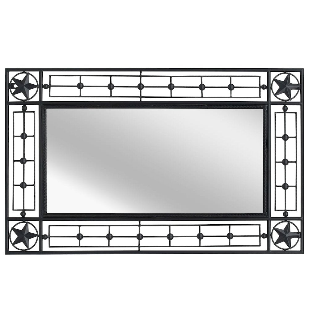 vidaXL Wall Mirror Sunburst 31.4" Black, 245925