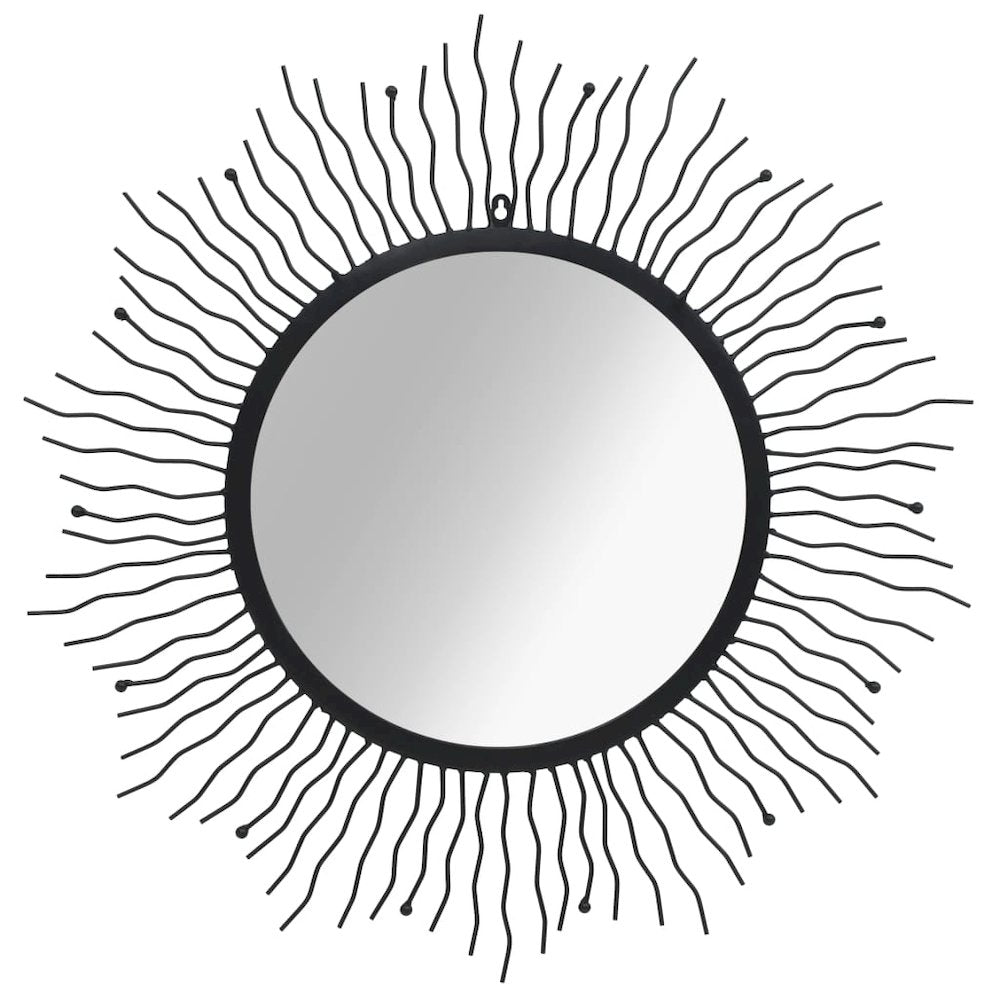 vidaXL Garden Wall Mirror Sunburst 31.4" Black, 275612