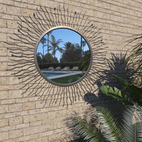 vidaXL Garden Wall Mirror Sunburst 31.4" Black, 275612