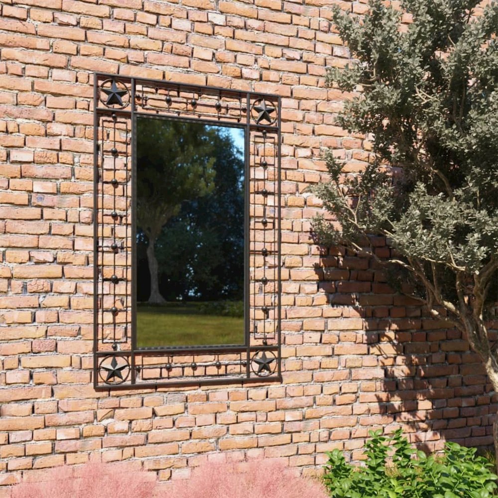 vidaXL Garden Wall Mirror Rectangular 19.6"x31.4" Black, 275613