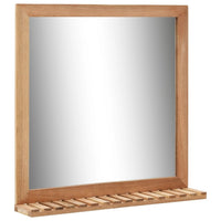 Bathroom Mirror 23.6"x4.7"x24.4" Solid Wood Walnut