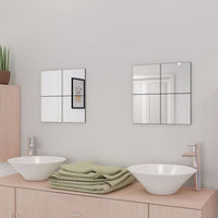 vidaXL Frameless Mirror Tiles Glass 16 pcs 8", 3051482