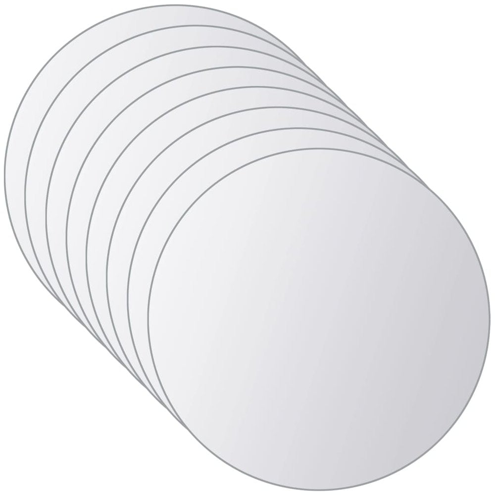 vidaXL 16 pcs Mirror Titles Round Glass, 3051491