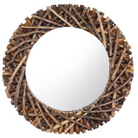 vidaXL Wall Mirror 23.6" Teak Round, 288802