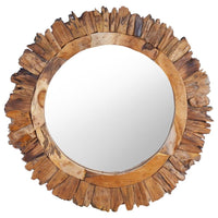 Wall Mirror 23.6" Teak Round