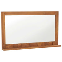 vidaXL Wall Mirror with Shelf 39.4"x4.7"x23.6" Solid Teak Wood, 289072