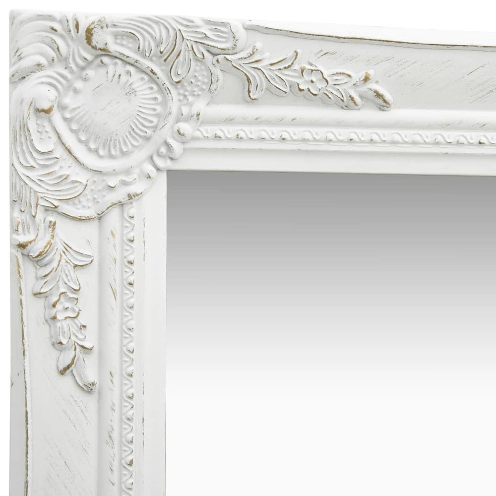 vidaXL Wall Mirror Baroque Style15.7"x15.7" White, 320304